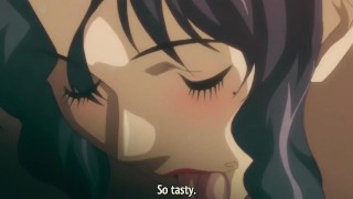 Doświadczona biuściasta kobieta robi swojemu kochankowi loda | hentai